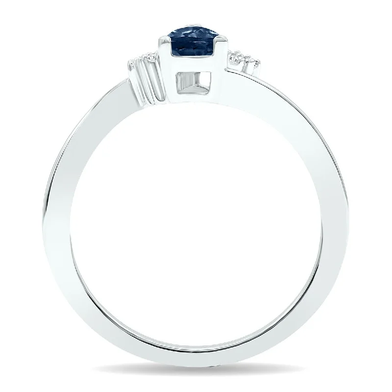 Women's Sapphire and Diamond Tierra Ring in 10K White Gold