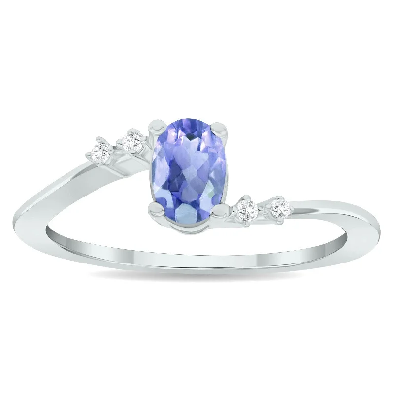 Women's Tanzanite and Diamond Tierra Ring in 10K White Gold